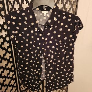 Black Floral Button-Up Shirt